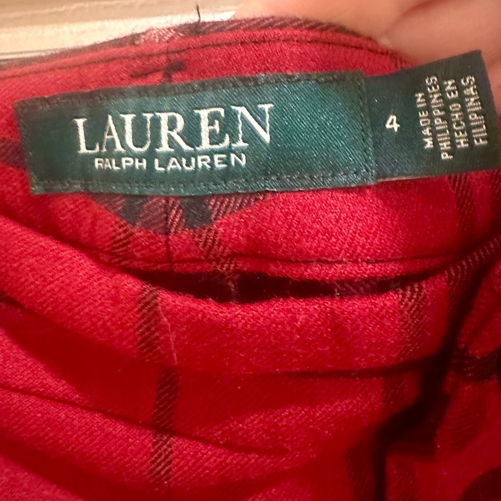 Lauren Ralph Lauren Plaid Stretch Wool Blend Ankle - Picture 8 of 9